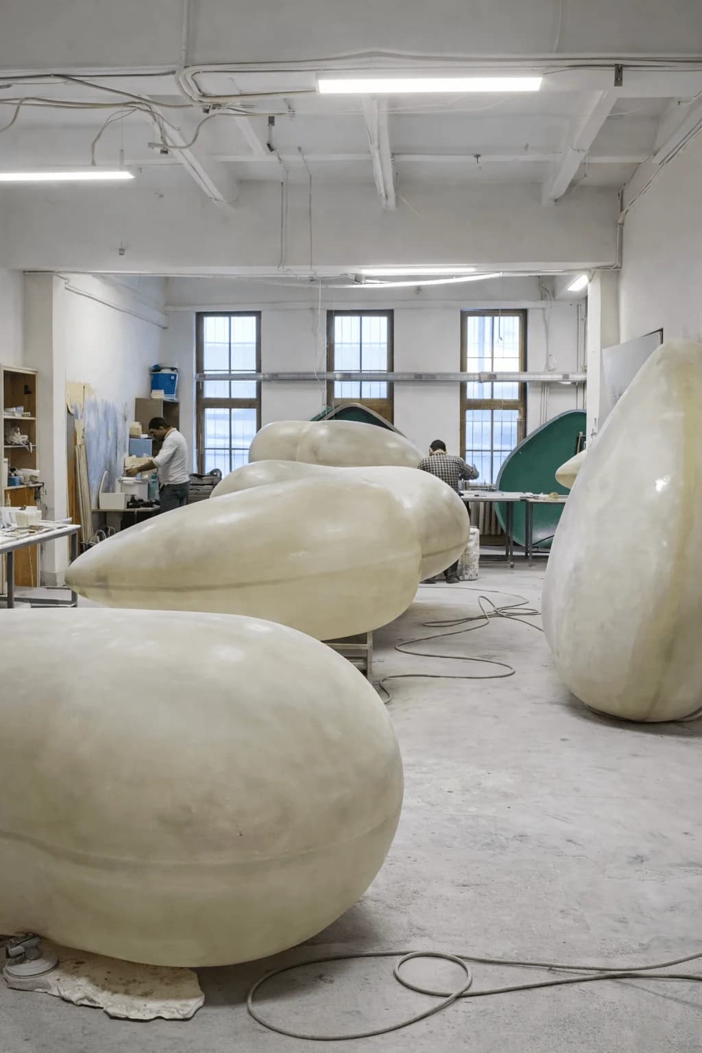 Surfaces are finished by hand in the workshop, because on site there will be no chance to do it